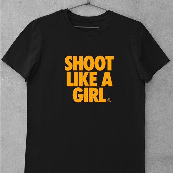 SHOOT LIKE A GIRL Shirt, Womens Basketball, Hoops, Slam dunk, Bball, WNBA fan - Picture 1 of 2